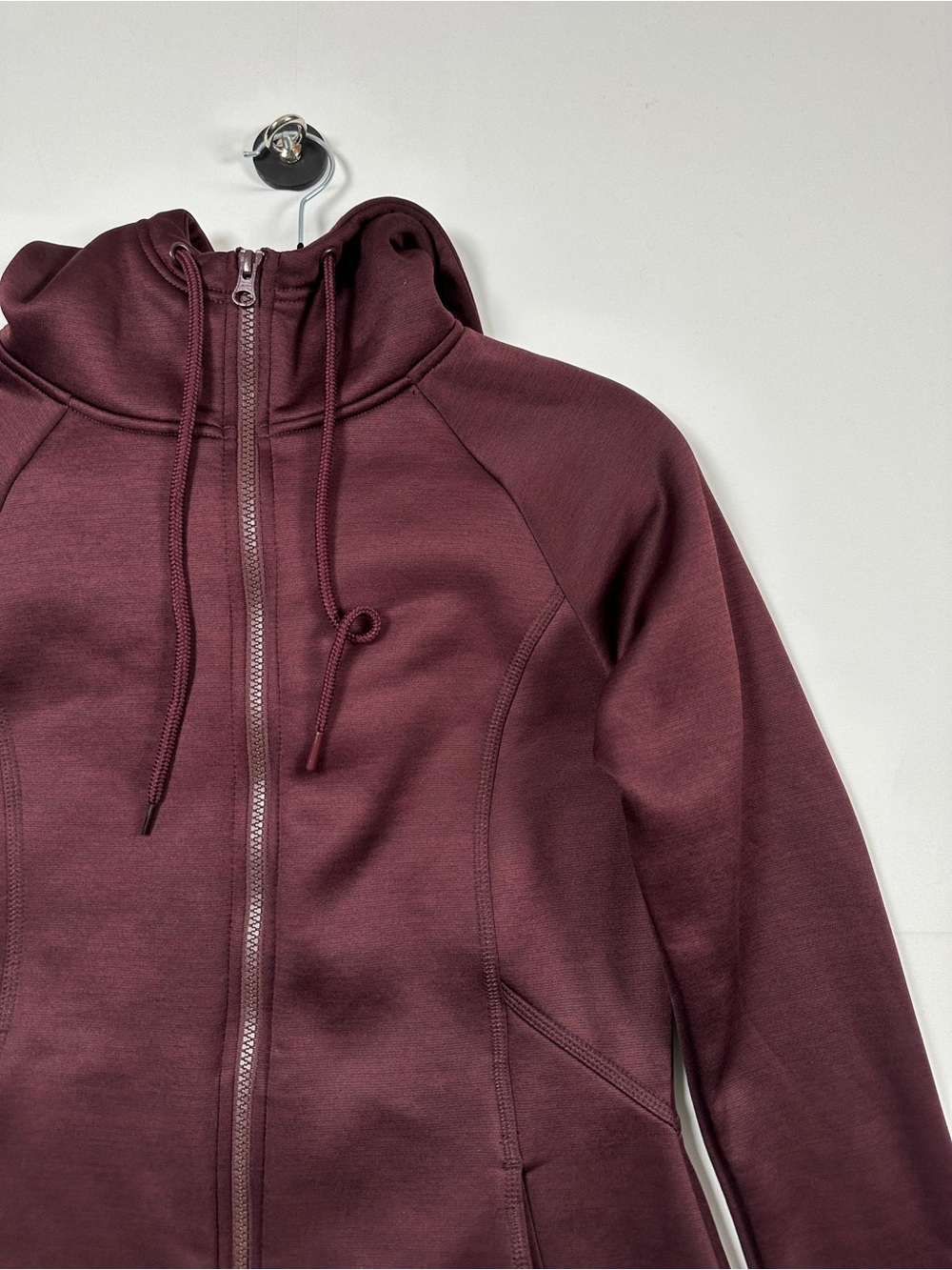 Spyder Performance Hoodie Jacket Burgundy Thumbhole Zip Up Size M - Picture 3 of 10